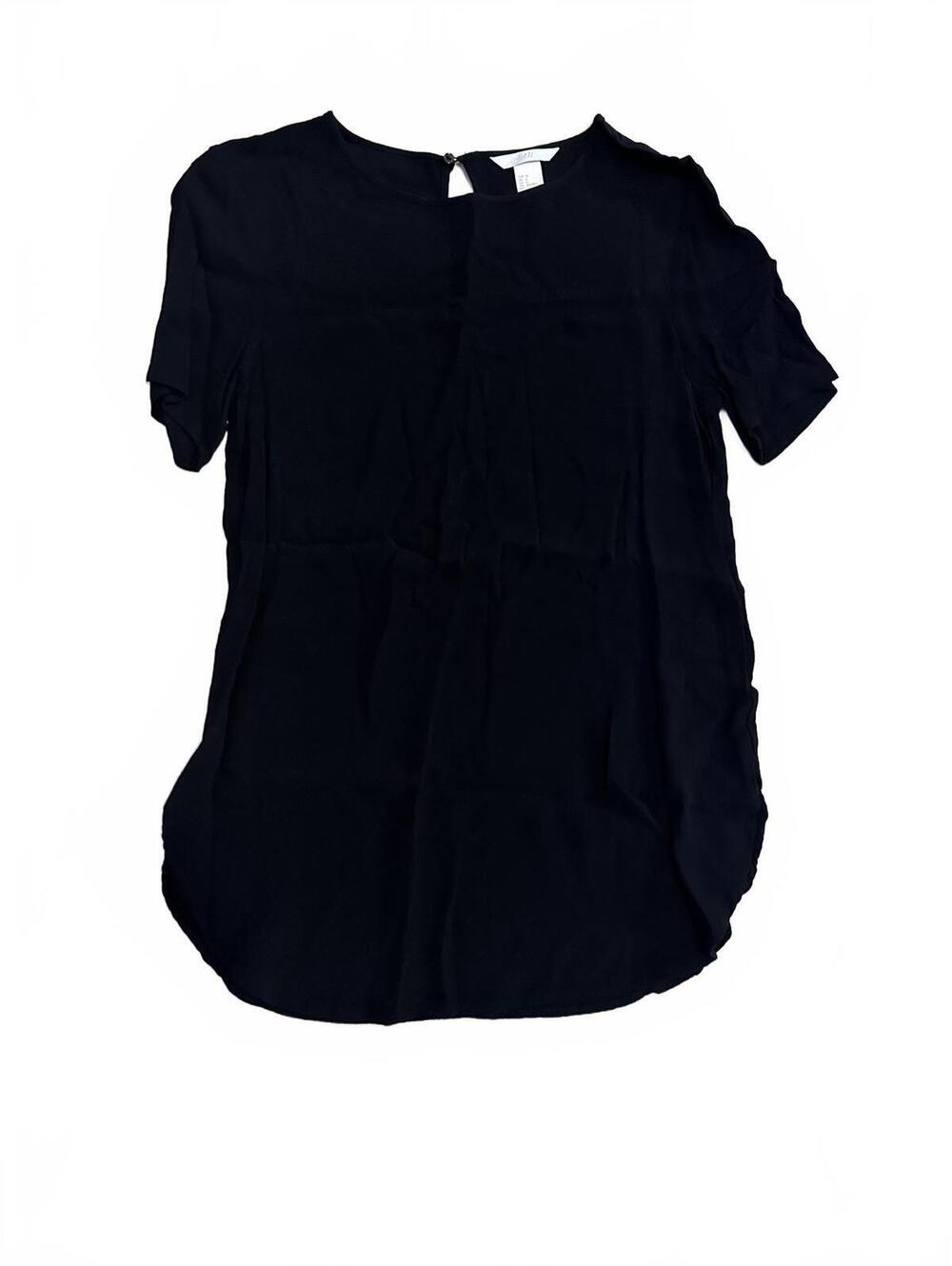 H&M black short sleeve blouse